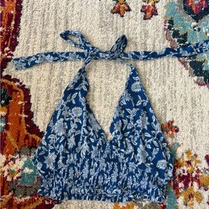 Floral Blue Halter Top